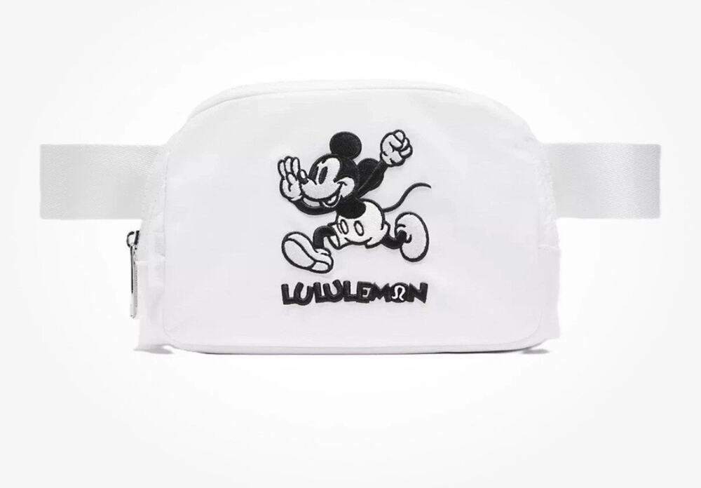 Disney Lululemon Mickey Mouse Everywhere White Belt Bag Fanny Pack Sling NEW